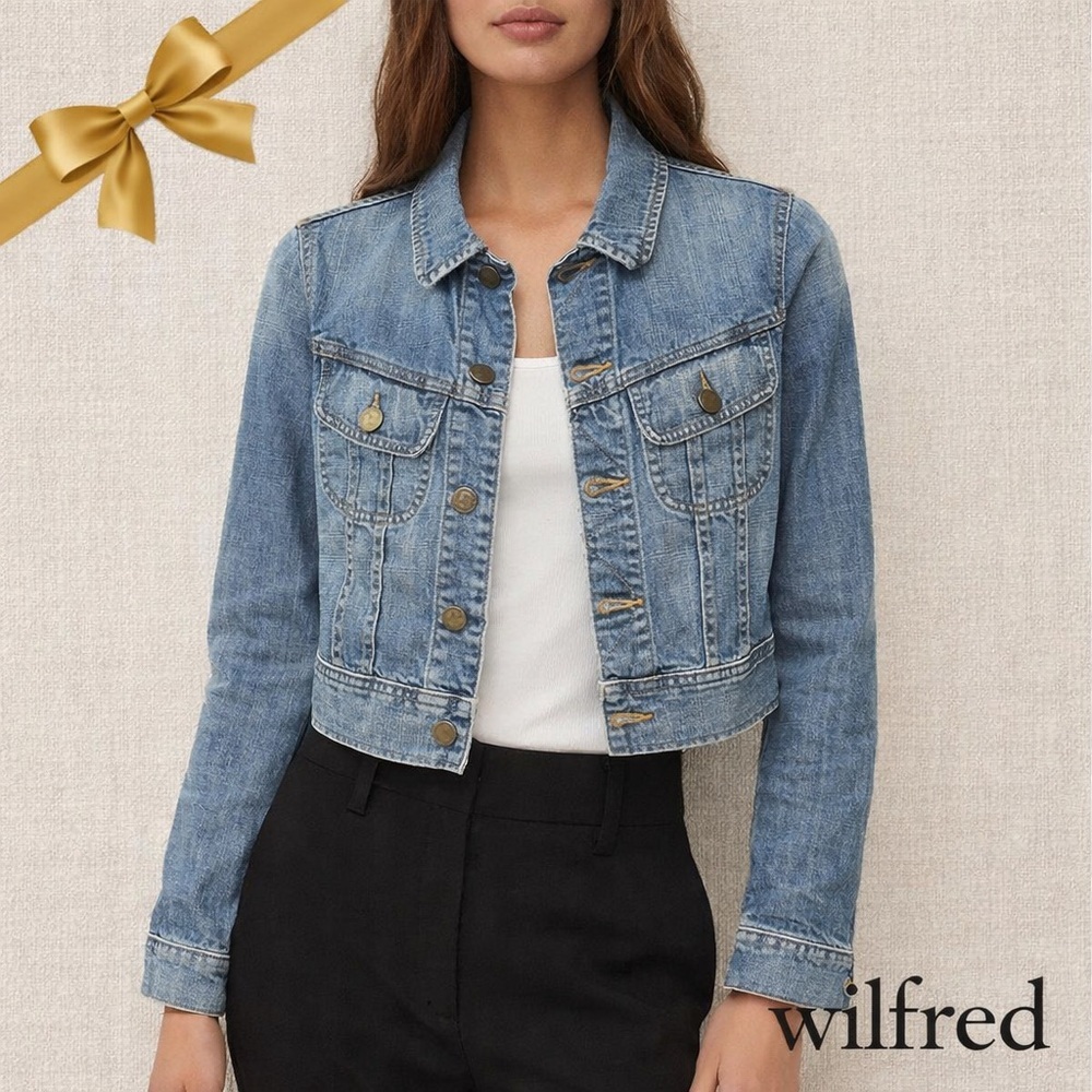 Wilfred Cropped Denim Jacket Blue XS